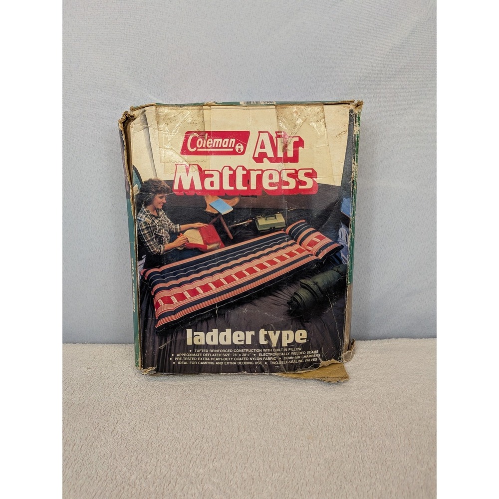 Coleman Air Mattress Vintage Ladder Type Camping Inflatable Bed‎ 78x28.5